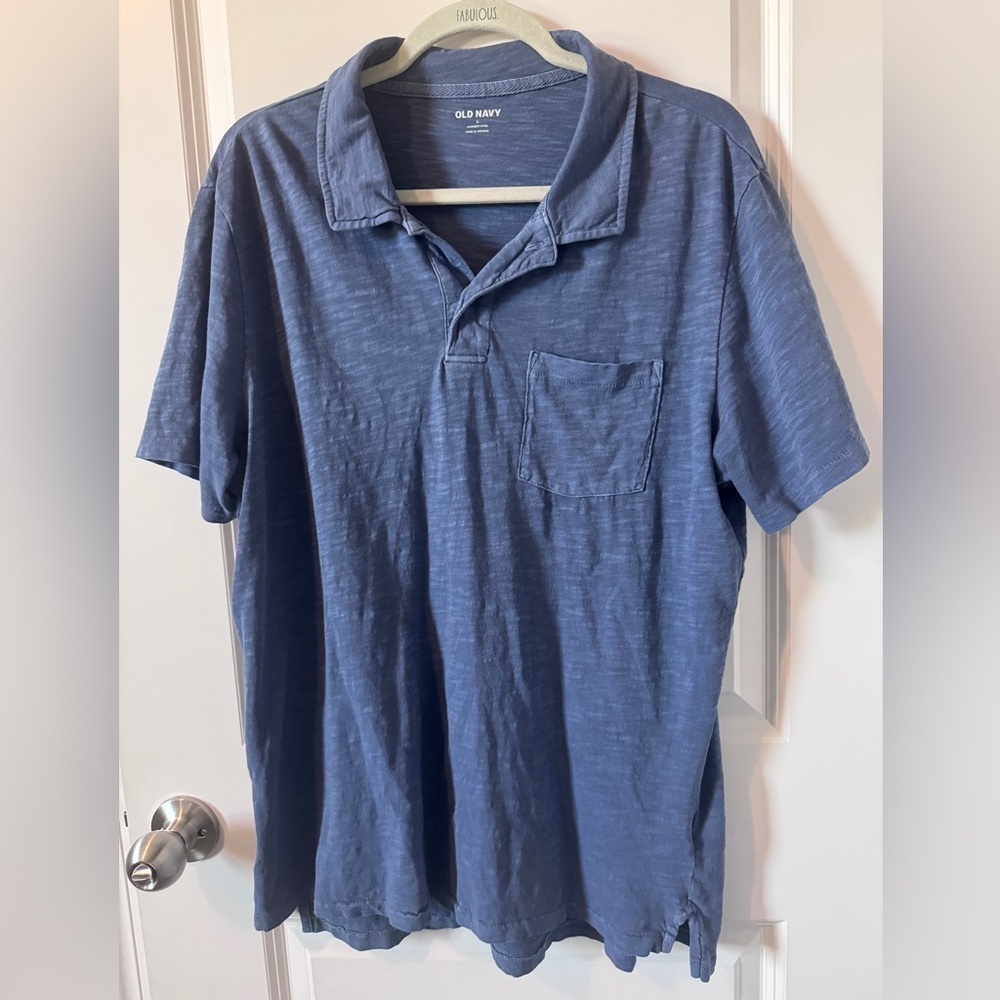 Old Navy Men's Blue Polo Shirt a short sleeve Size Large